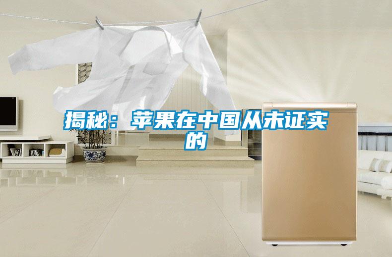 揭秘:蘋果在中國從未證實的