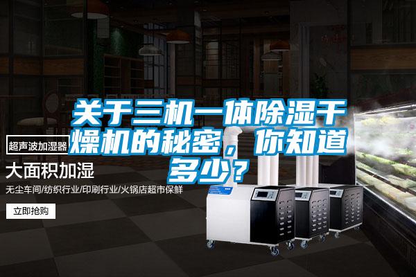關于三機一體除濕干燥機的秘密，你知道多少？