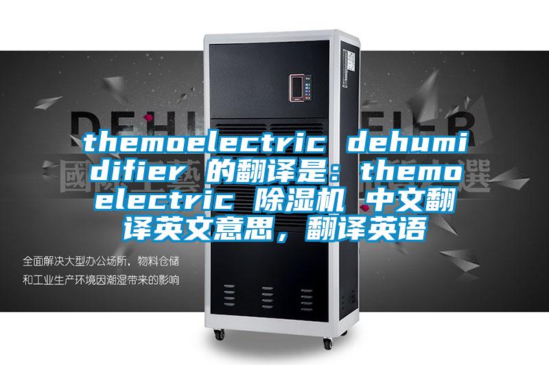 themoelectric dehumidifier 的翻譯是:themoelectric 除濕機 中文翻譯英文意思,翻譯英語