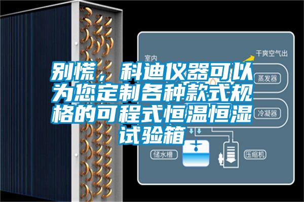 別慌,科迪儀器可以為您定制各種款式規(guī)格的可程式恒溫恒濕試驗(yàn)箱