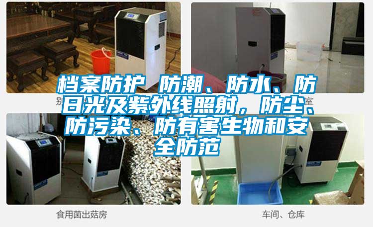 檔案防護 防潮、防水、防日光及紫外線照射，防塵、防污染、防有害生物和安全防范