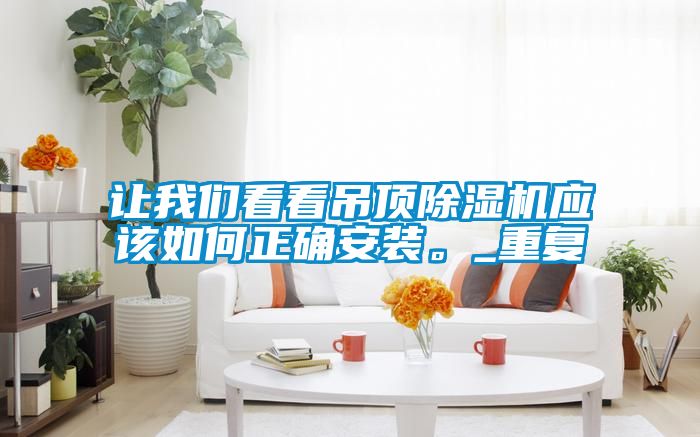 讓我們看看吊頂除濕機應該如何正確安裝。_重復