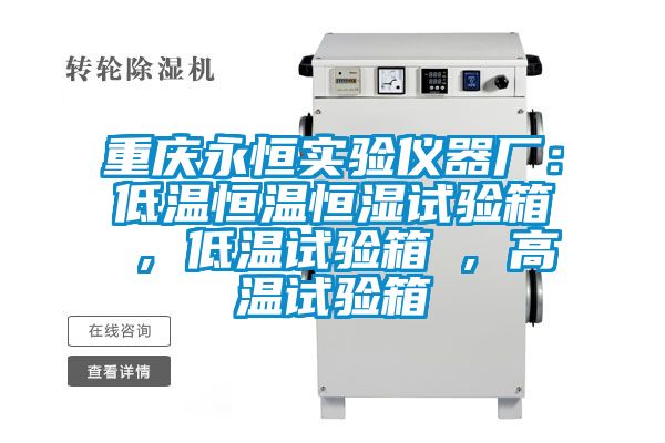 重慶永恒實驗儀器廠:低溫恒溫恒濕試驗箱 , 低溫試驗箱 , 高溫試驗箱