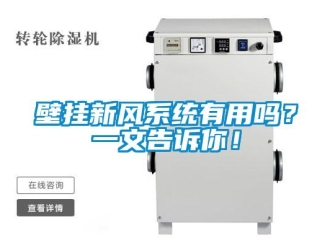 企業新聞壁掛新風系統有用嗎？一文告訴你！