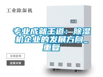 行業新聞專業成就王道：除濕機企業的發展方向_重復