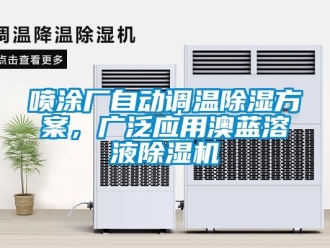 行業新聞噴涂廠自動調溫除濕方案，廣泛應用澳藍溶液除濕機