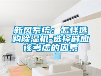 常見問題新風系統：怎樣選購除濕機-選擇時應該考慮的因素